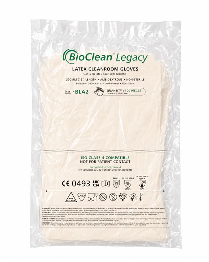 BioClean™ Legacy BLA2 steril olmayan, lateks temiz oda eldivenleri | Ansell Türkiye