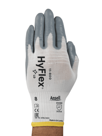 HyFlex® 11-800 Industrial gloves with 30% greater breathability, providing all-day comfort and protection