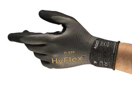 HyFlex® 11-939 Ultralight, fully coated cut-resistant and oil-repellent work gloves