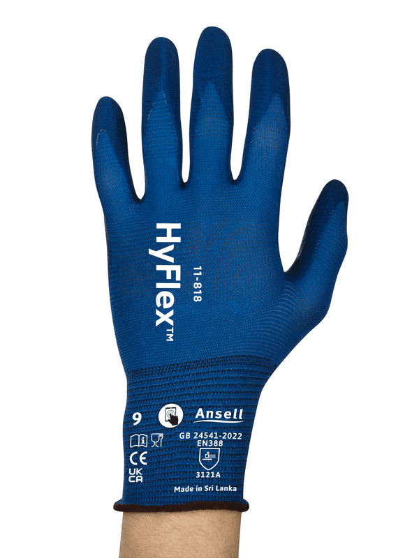HyFlex® 11-818 Ultralight multi-purpose gloves, designed for comfortable, tactile handling