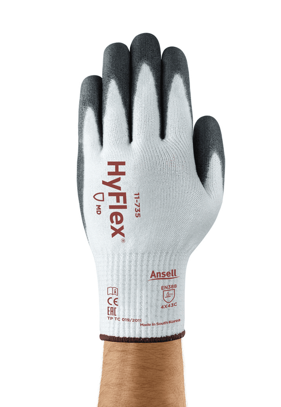 HyFlex® 11-735 Durable EN ISO C/ANSI A4 cut-resistant gloves, offering extended glove life