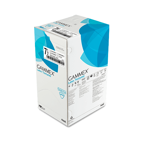 GAMMEX Latex Textured box is able to be stored vertically for space saving and easy dispensing