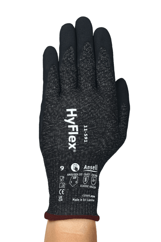 HyFlex® 11-591 Our lightest EN ISO CUT F & ANSI/ISEA 105-2024 CUT A9 glove* offering 12 times greater cut resistance**