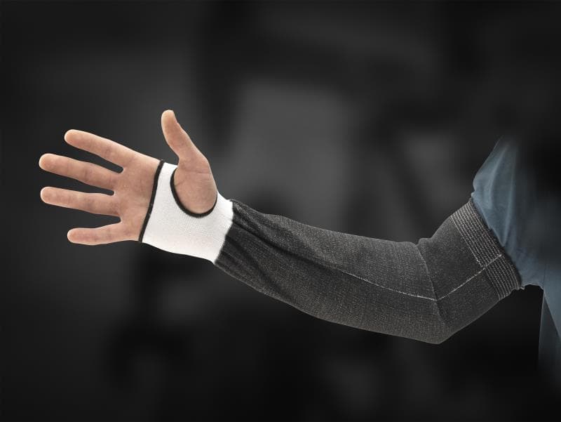 HyFlex® 11-251 Black protective sleeves with practical thumb slot, combining cut protection with peerless comfort