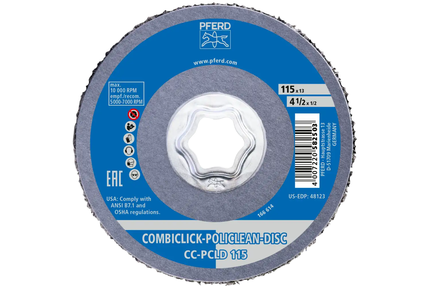 COMBICLICK POLICLEAN PCLD elyaf temizleme bezi çap 115x13 mm, kaba temizlik işleri için 3