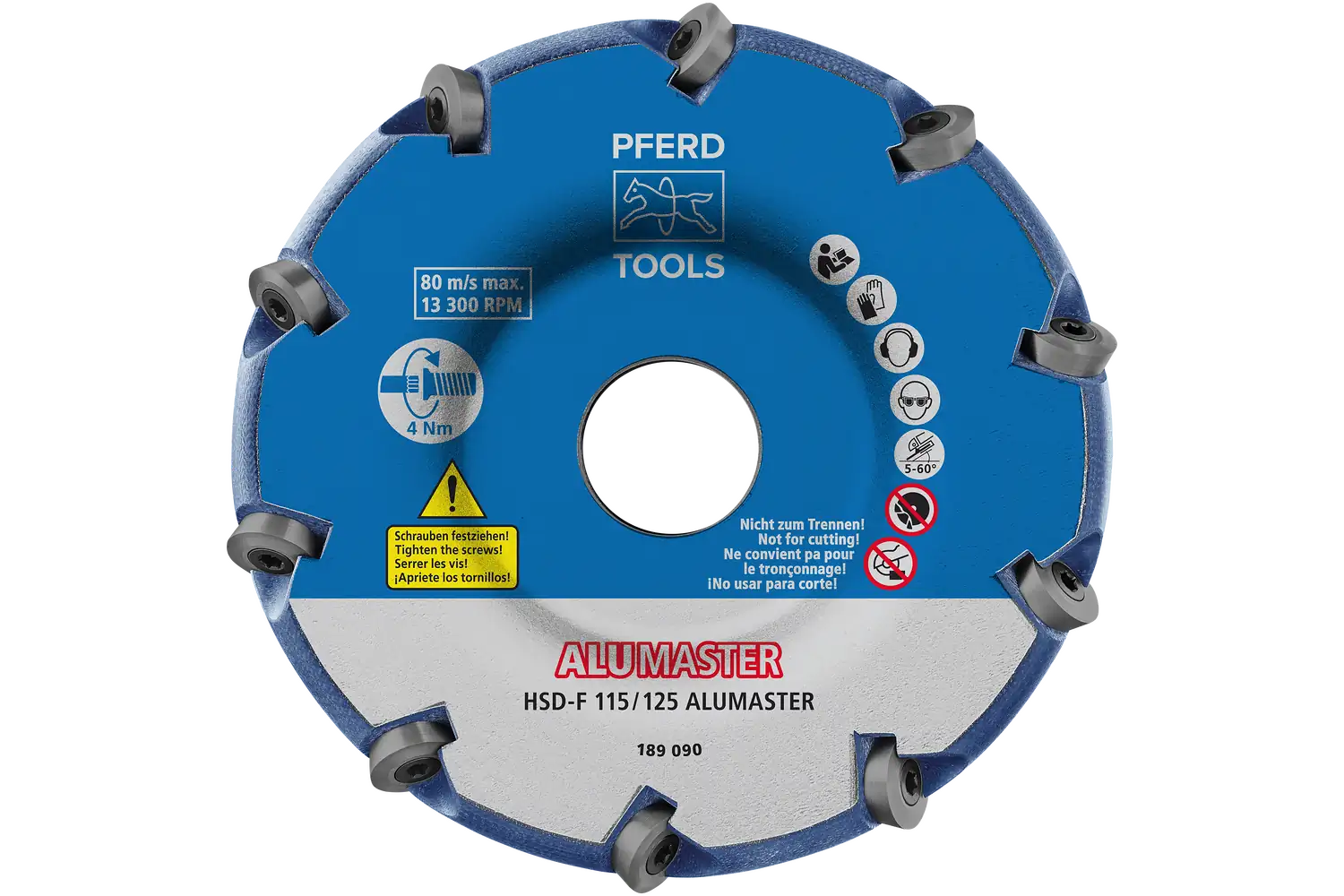 Yüksek performanslı frezeleme diski ALUMASTER F çap 115 mm açılı taşlama makineleri için alüminyum üzerinde çalışma HICOAT 1