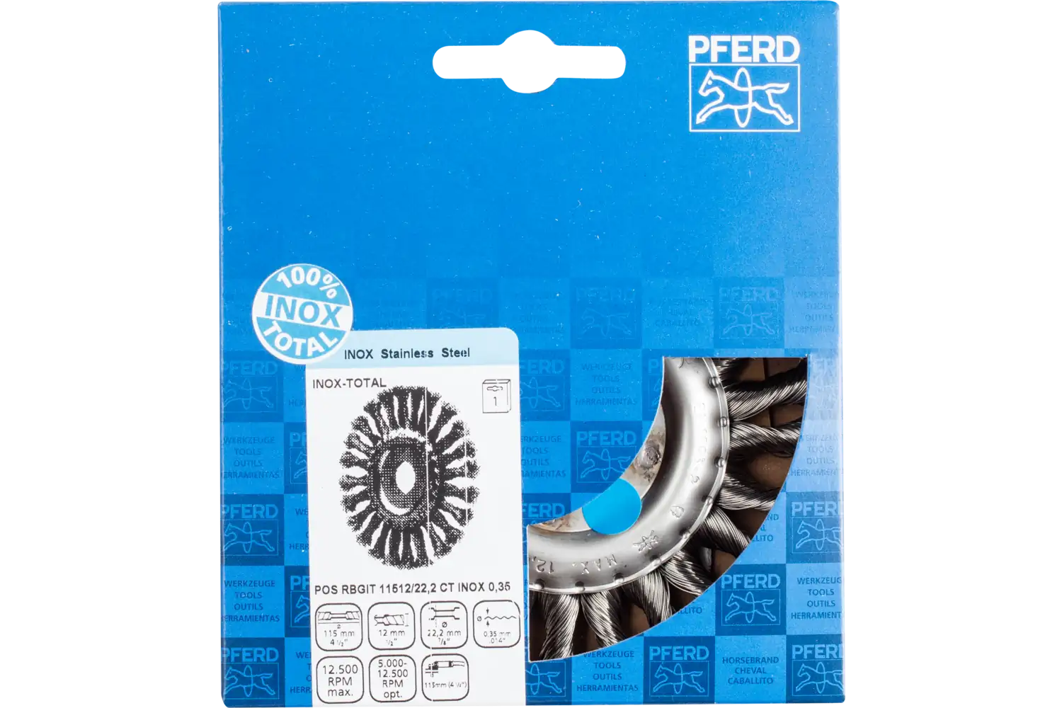 COMBITWIST INOX-TOTAL dairesel fırça RGBIT çap 115x12x22,2 mm paslanmaz çelik tel çapı 0,35 mm açılı taşlama makineleri 2