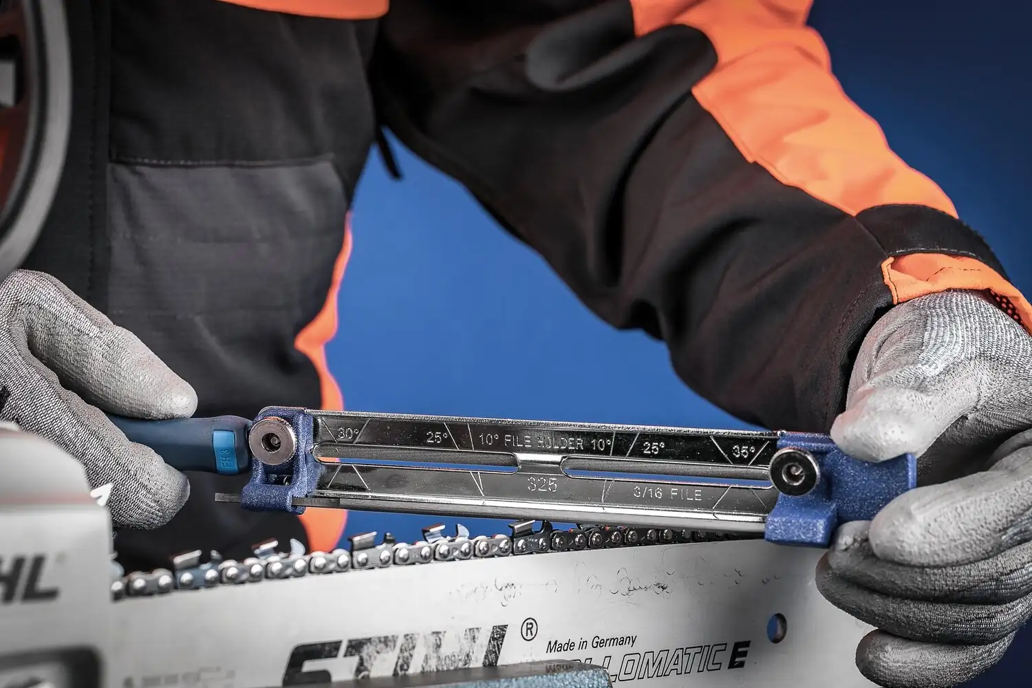 3/8" DüşükProfil zincir hatvesi için çapı 4,0 mm olan CHAIN SHARP MULTITOOL CS-MT zincir testere bileme aparatı 2
