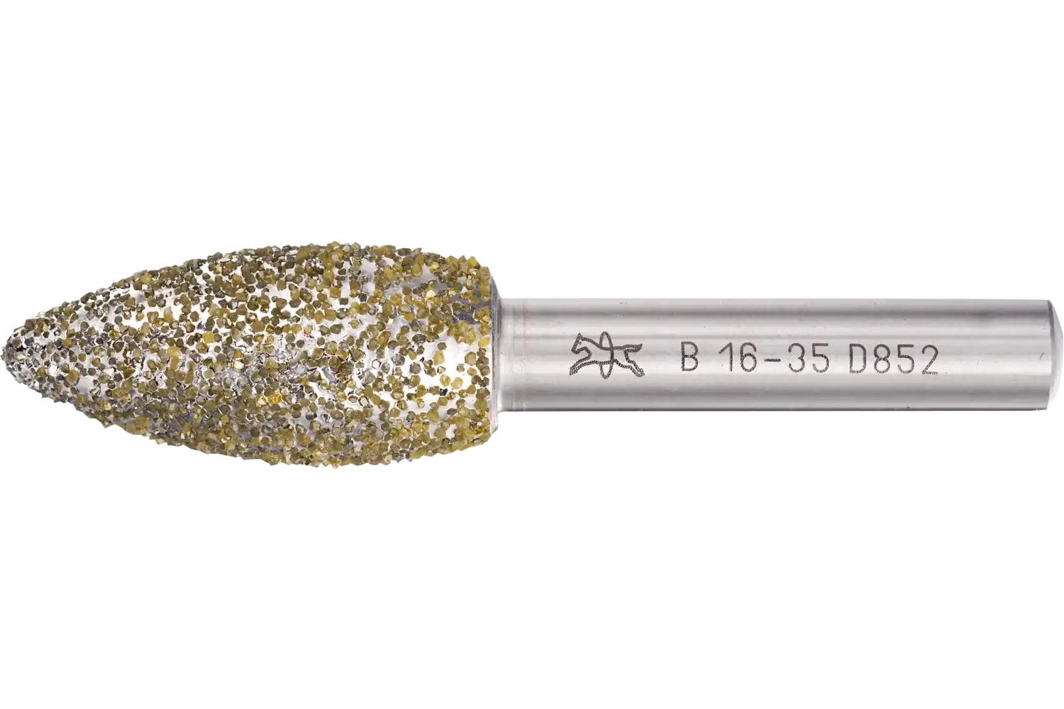 Elmas saplı taş, alev tipi 16x35x8 mm D852, pik ve sfero dökme demir taşlamak için 1