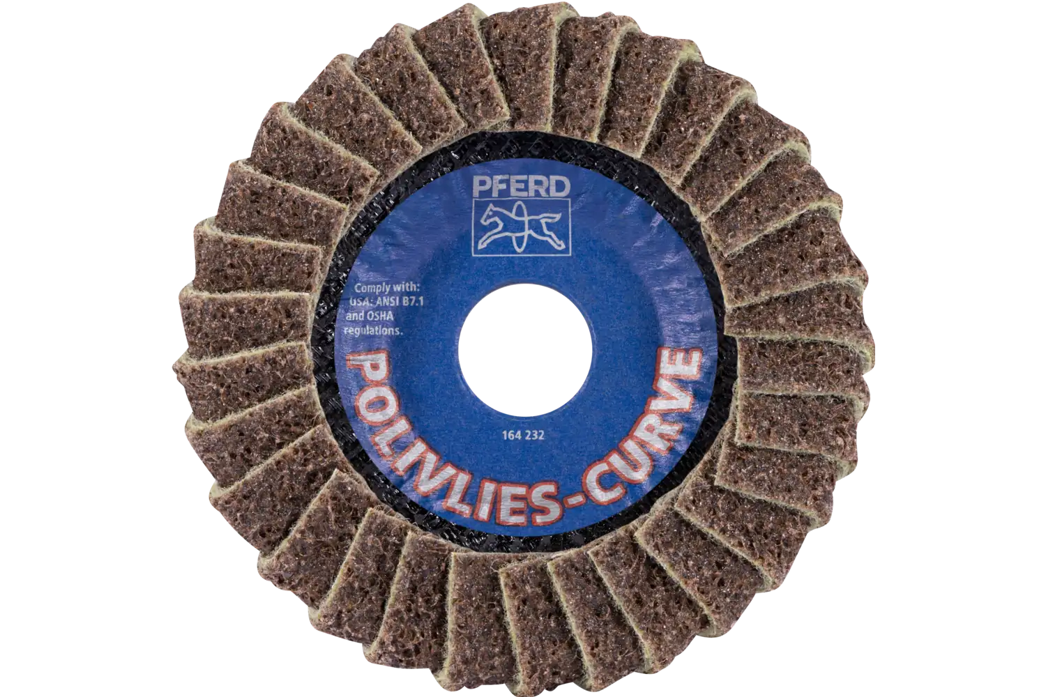 POLIVLIES-CURVE flap disk PVL-R alüminyum oksit çap 115 mm delik 22.23 mm A100G, dolgu kaynaklarında çalışma ve hassas taşlama için 3