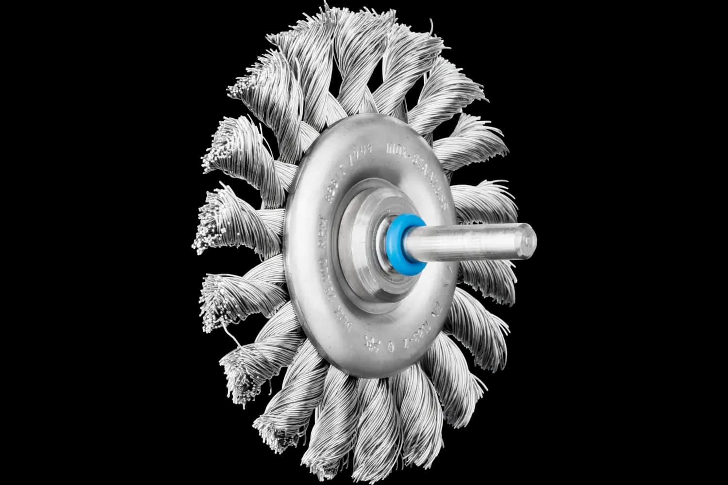 INOX-TOTAL dairesel fırça burgulu RBGIT çapı 70x6 mm sap çapı 6 mm paslanmaz çelik tel çapı 0,30 1