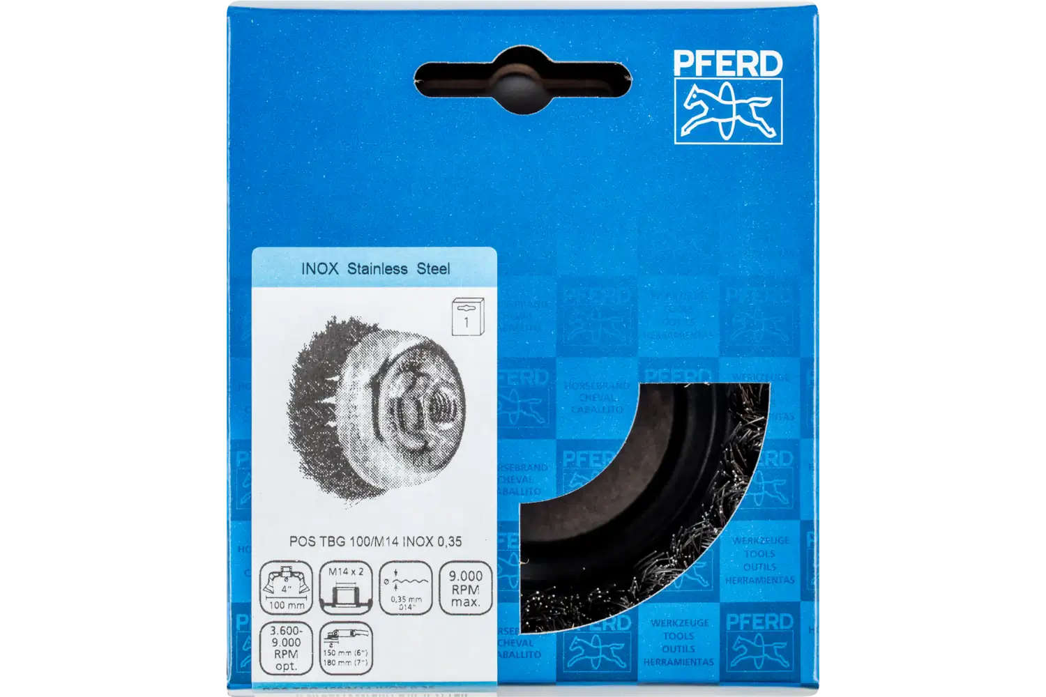 Çanak fırça burgulu TBG çap 100 mm M14 paslanmaz çelik tel çapı 0,35 mm açılı taşlama makineleri (1) 2