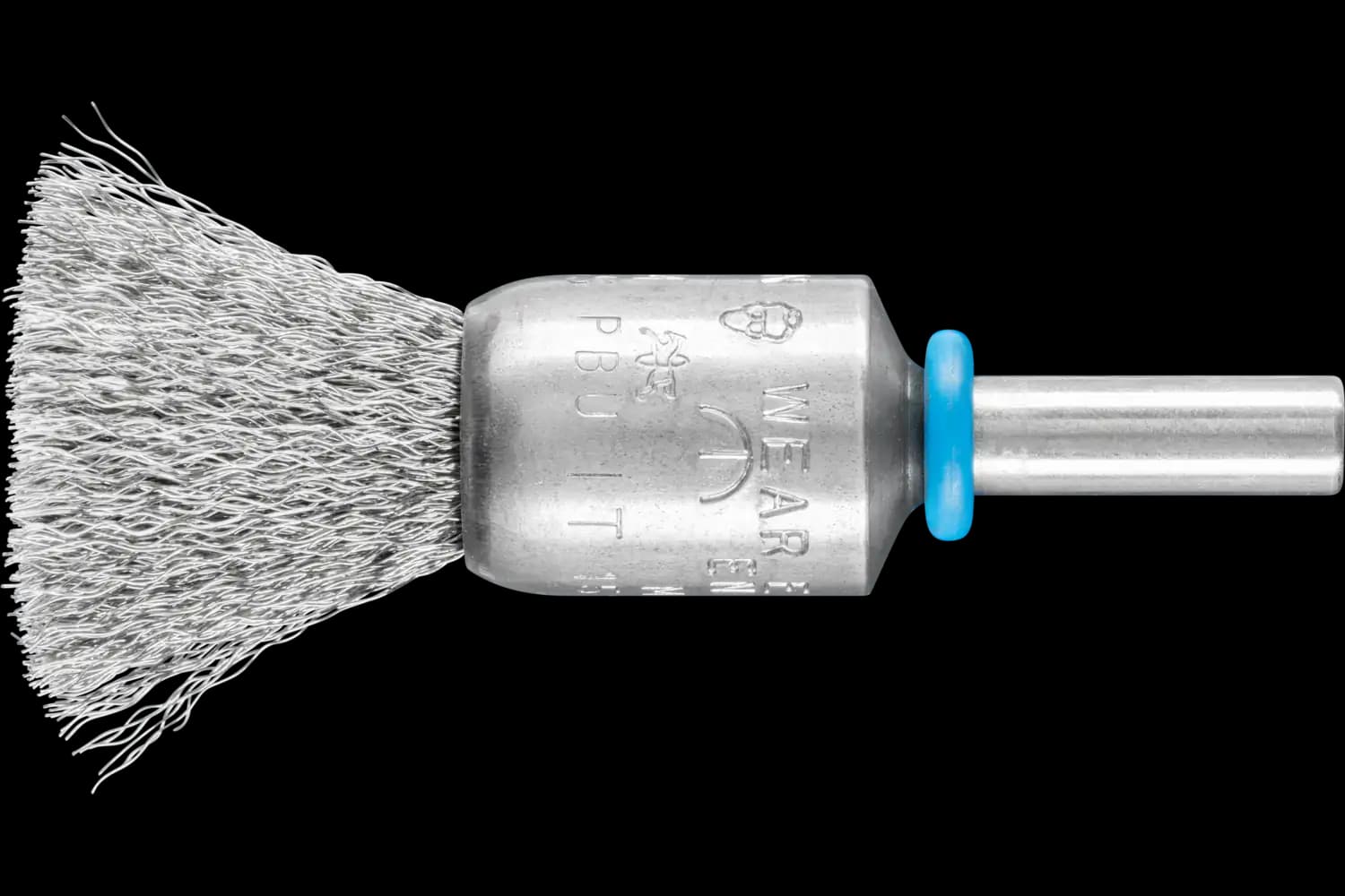 INOX-TOTAL kalem fırça saçaklı PBUIT çap 15 mm sap çapı 6 mm paslanmaz çelik tel çap 0,15 1