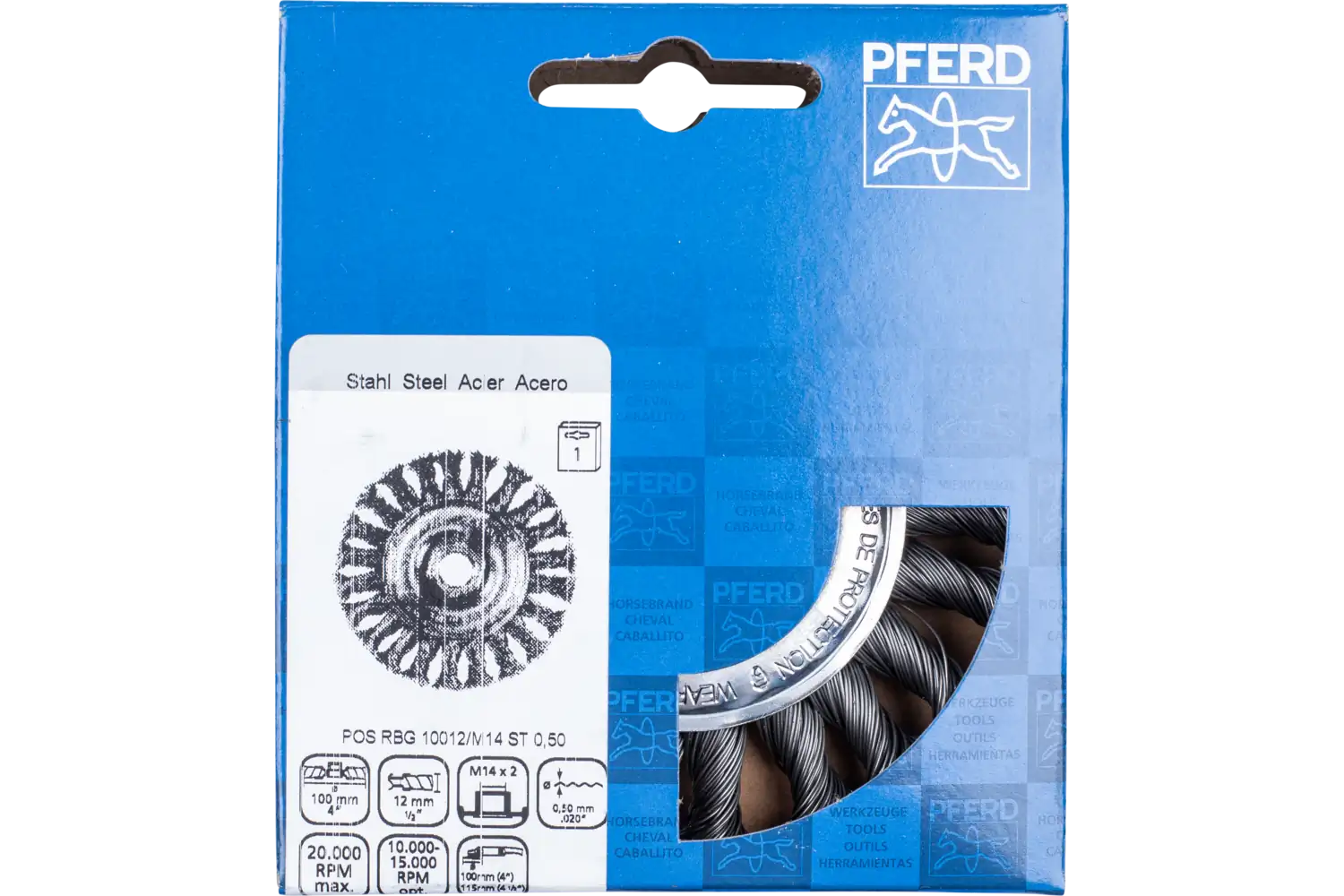 Dairesel fırça burgulu RBG çap 100x12 mm M14 çelik tel çapı 0,50 mm açılı taşlama makineleri 2