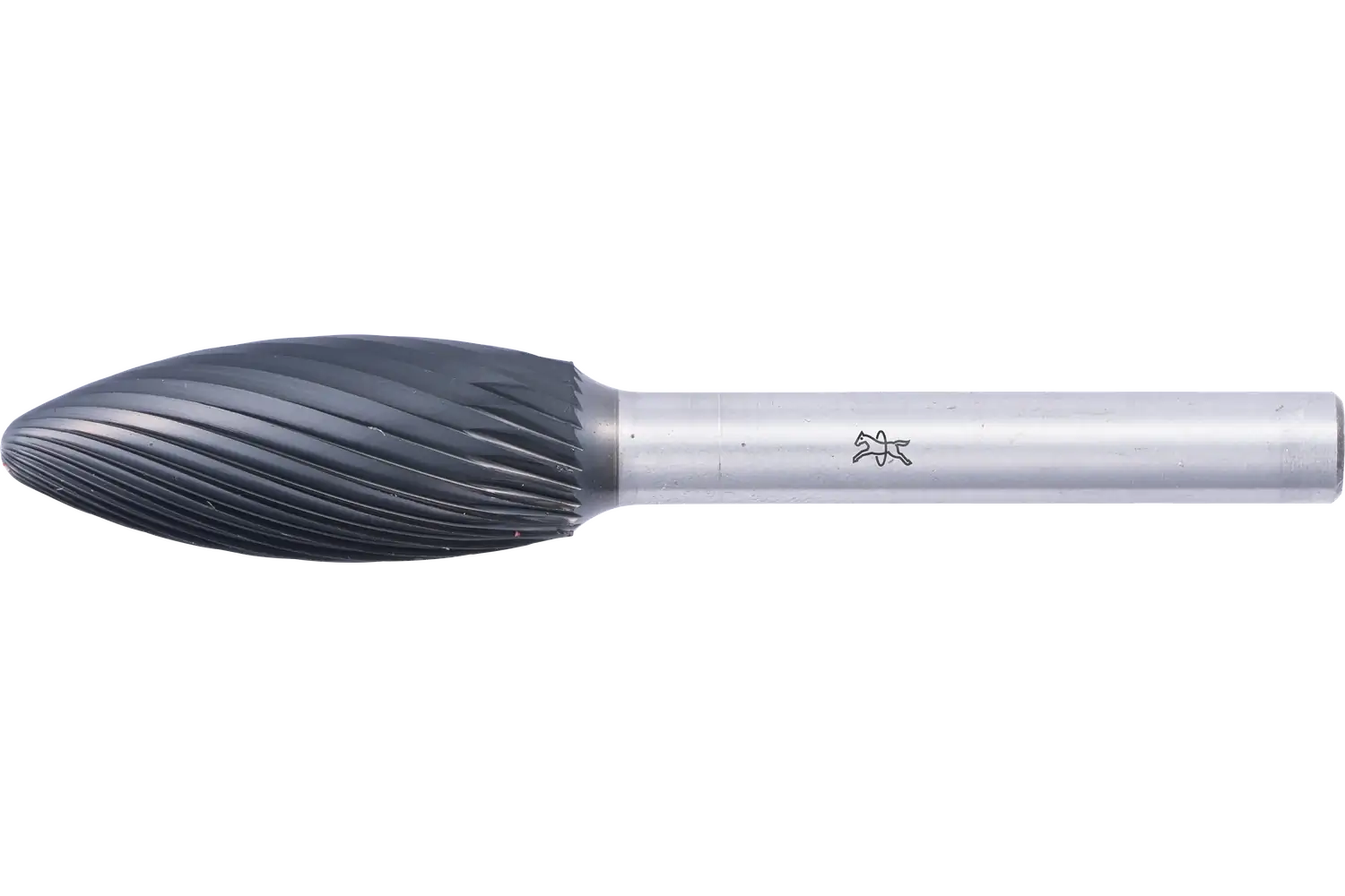 Yüksek performanslı karbür çapak alma frezesi alev tipi B çap 12x30 mm sap çapı 6 mm Z3 HICOAT kaplamalı, üniversal orta 1