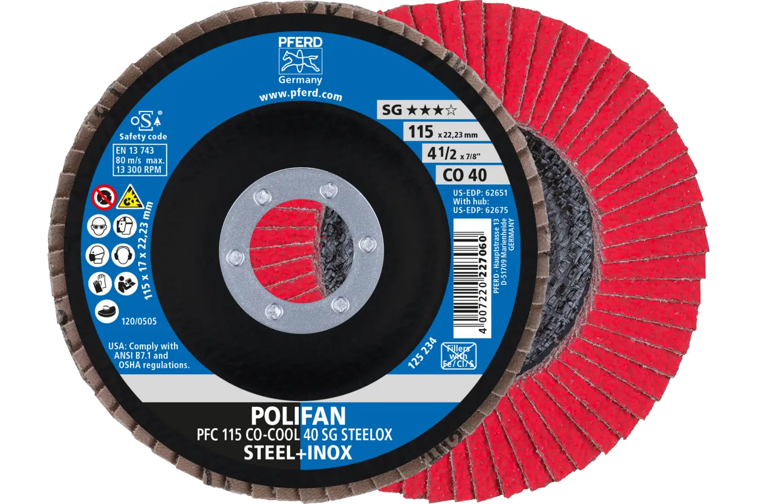 POLIFAN flap taşlama diskler seramik oksit tanecik CO-COOL SG STEELOX ★★★☆