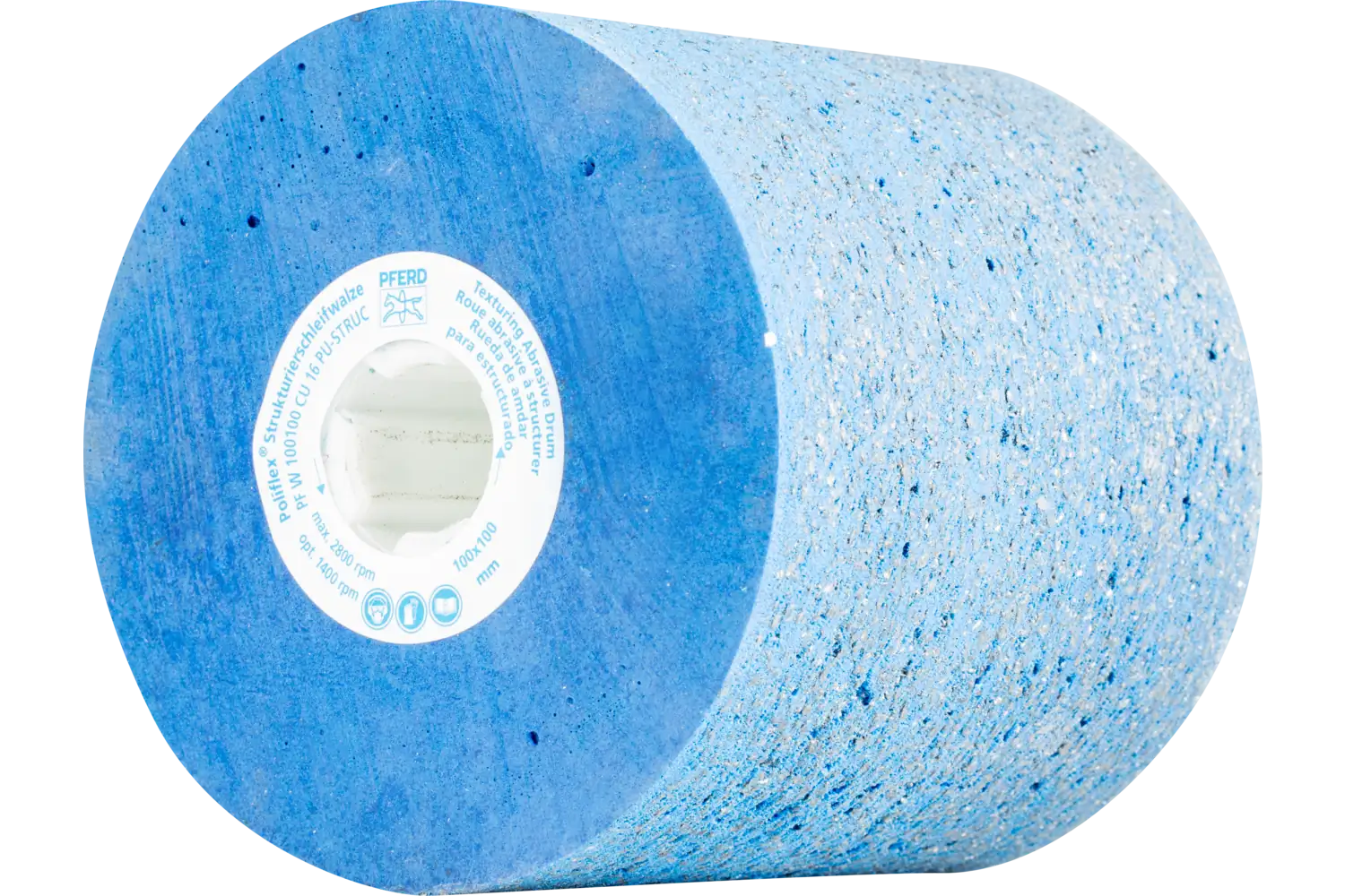 Poliflex rulo çap 100x100 mm merkez delik çapı 19 mm PU-STRUC SIC16 kamalı taşlama ile yapılandırma için 1