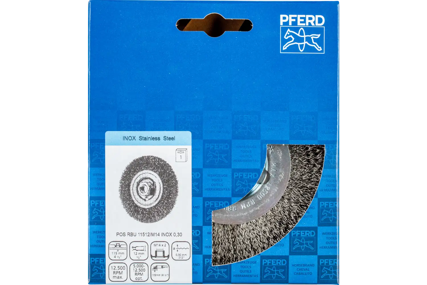 Dairesel fırça saçaklı RBU çap 115x12 mm M14 paslanmaz çelik tel çap 0,30 açılı taşlama makineleri 2