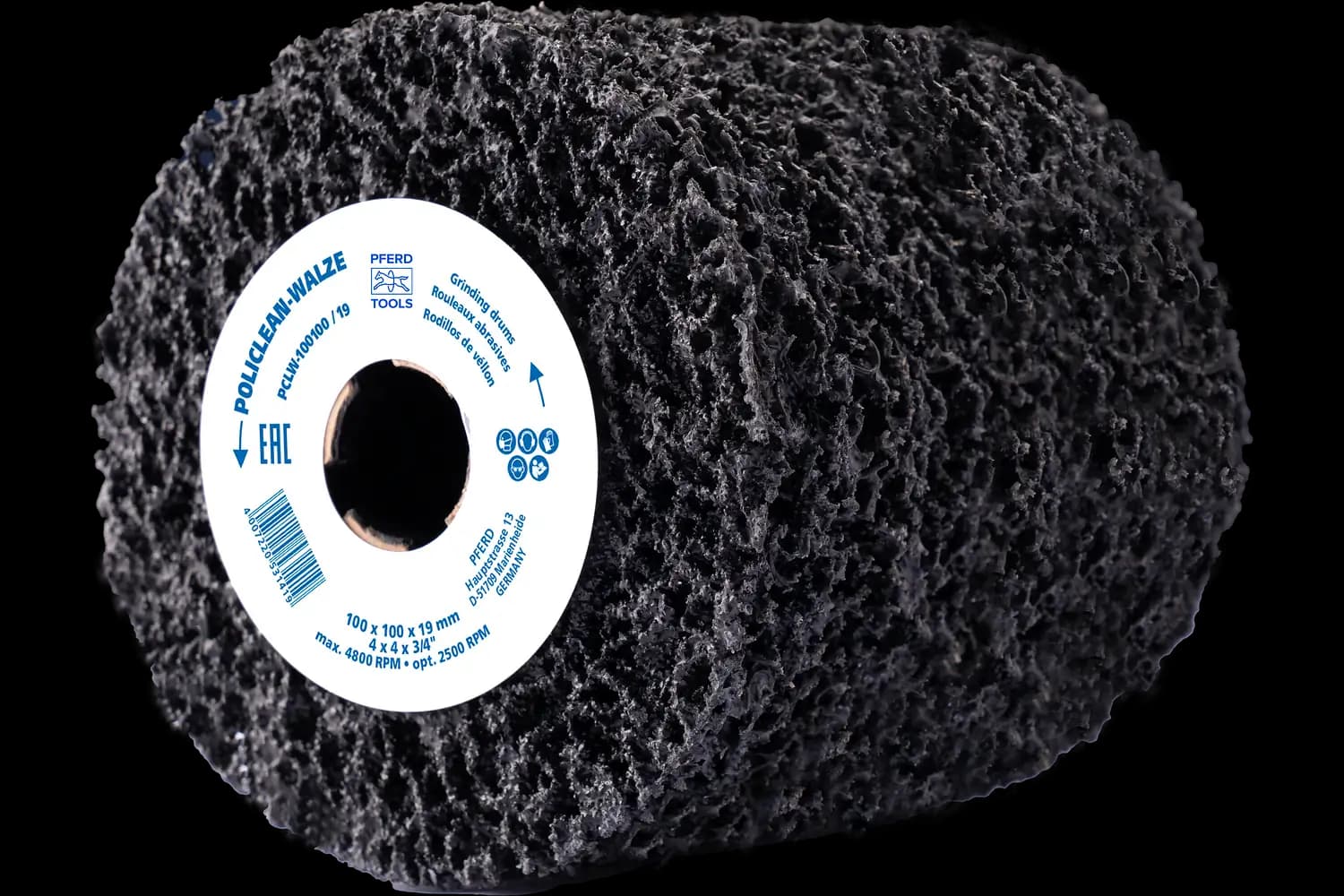 POLICLEAN PCLS elyaf kamalı zımpara çap 100x100 mm delik çapı 19 mm, kaba temizlik işleri için 1