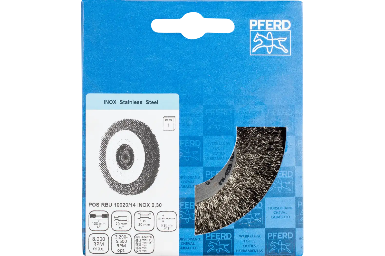 Dairesel fırça geniş saçaklı RBU çap 100x20xdeğişken delik paslanmaz çelik tel çap 0,30 sabit tezgah 2