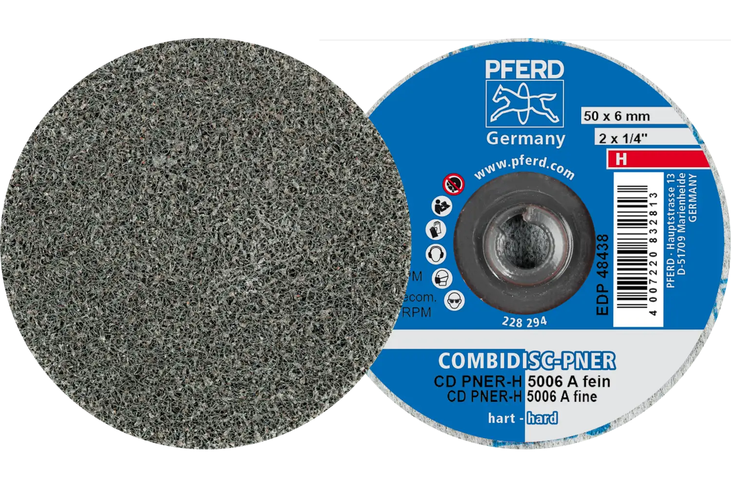 Finisaj için COMBIDISC preslenmiş elyaf zımpara CC PNER çap 50mm sert A hassas 1