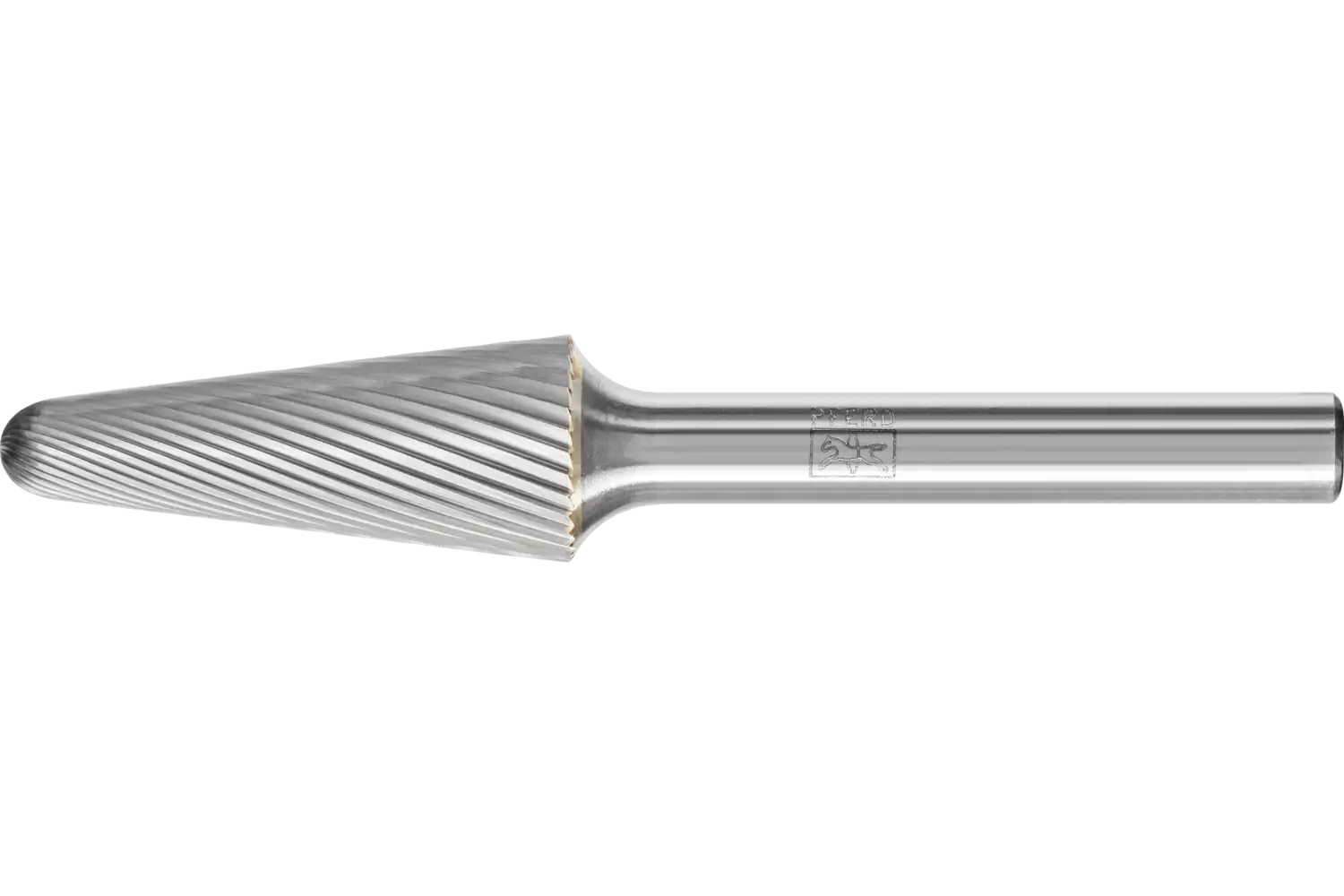 Karbür çapak alma frezesi, konik tip, radyüs uçlu, KEL çap 12x30 mm sap çapı 6 mm Z5 üniversal ince 1