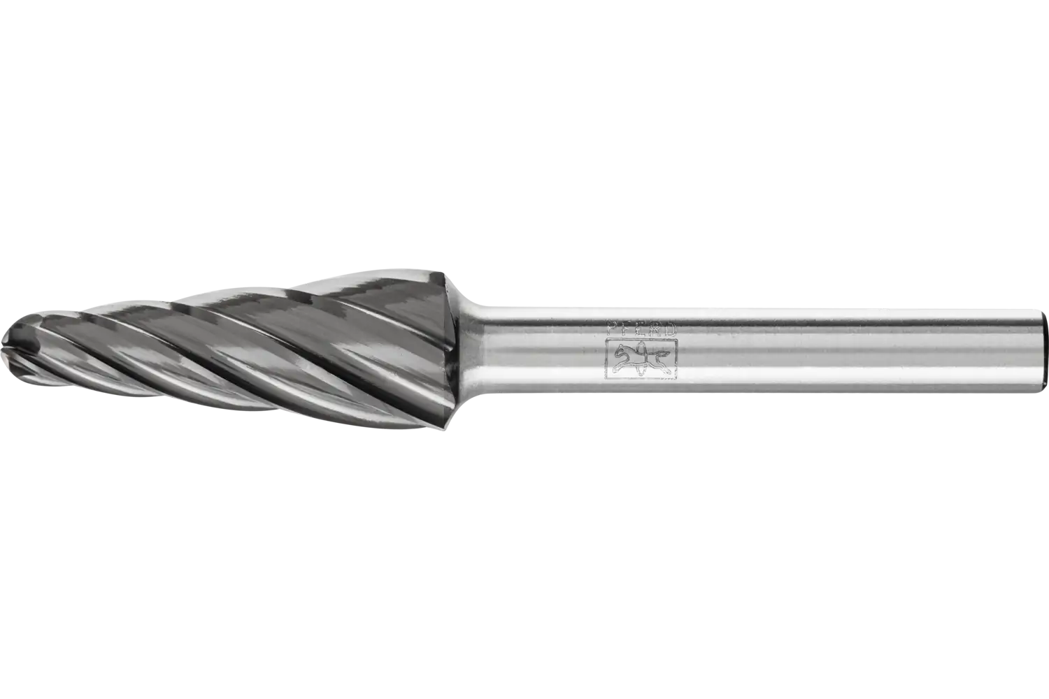 Yüksek perf. karbür çapak alma frezesi ALU konik tip radyüs uçlu KEL çap 12x30mm sap çapı 6mm alüminyum/demir içermeyen met. için HICOAT 1