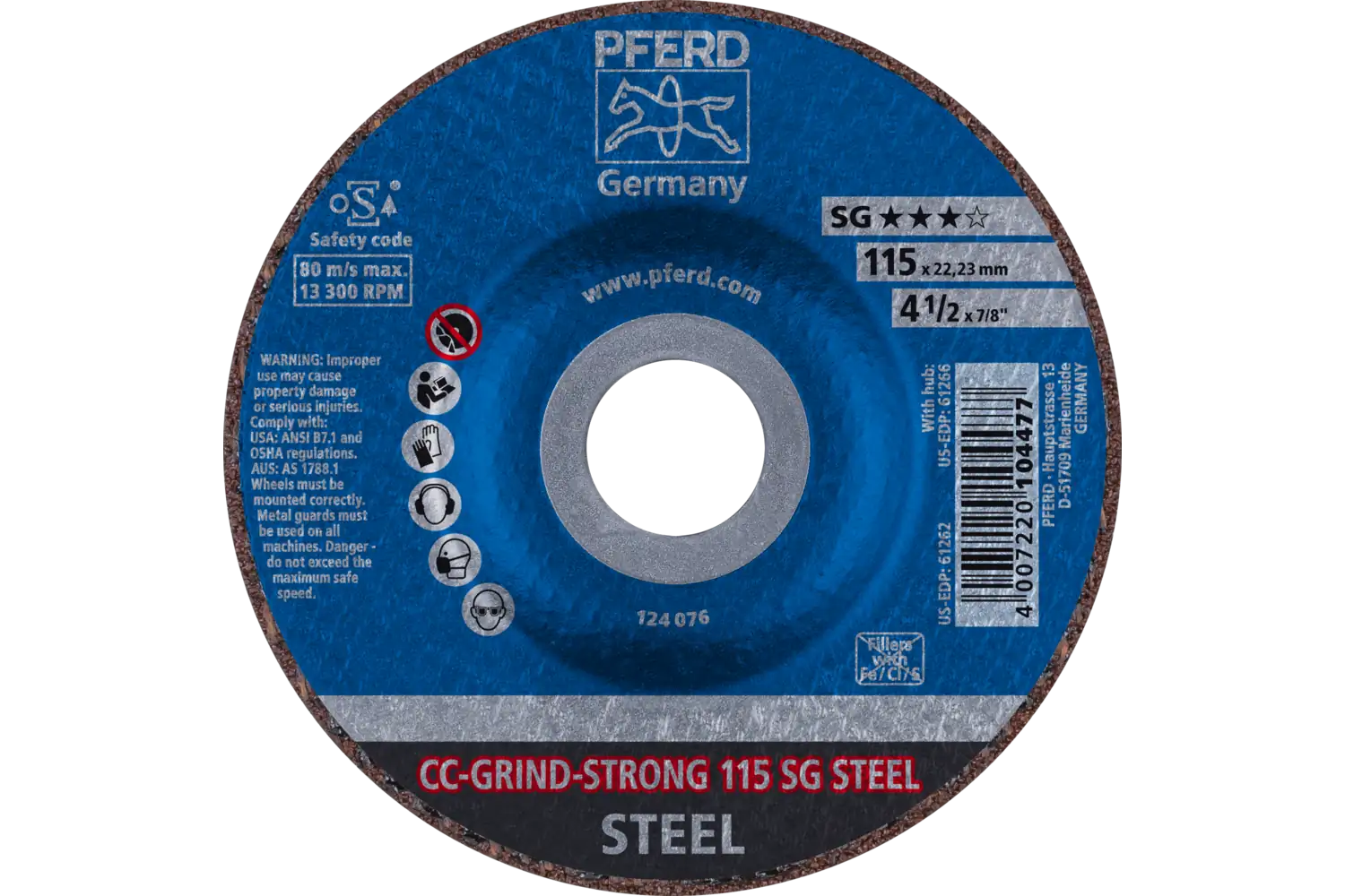 CC-GRIND STRONG taşlama diski 115x22.23 mm COARSE Performans Serisi SG STEEL çelik için 2