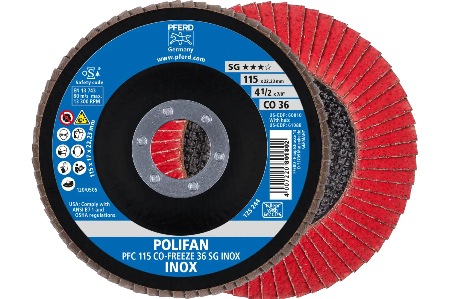 POLIFAN flap taşlama diskler seramik oksit tanecik CO-FREEZE SG INOX ★★★☆