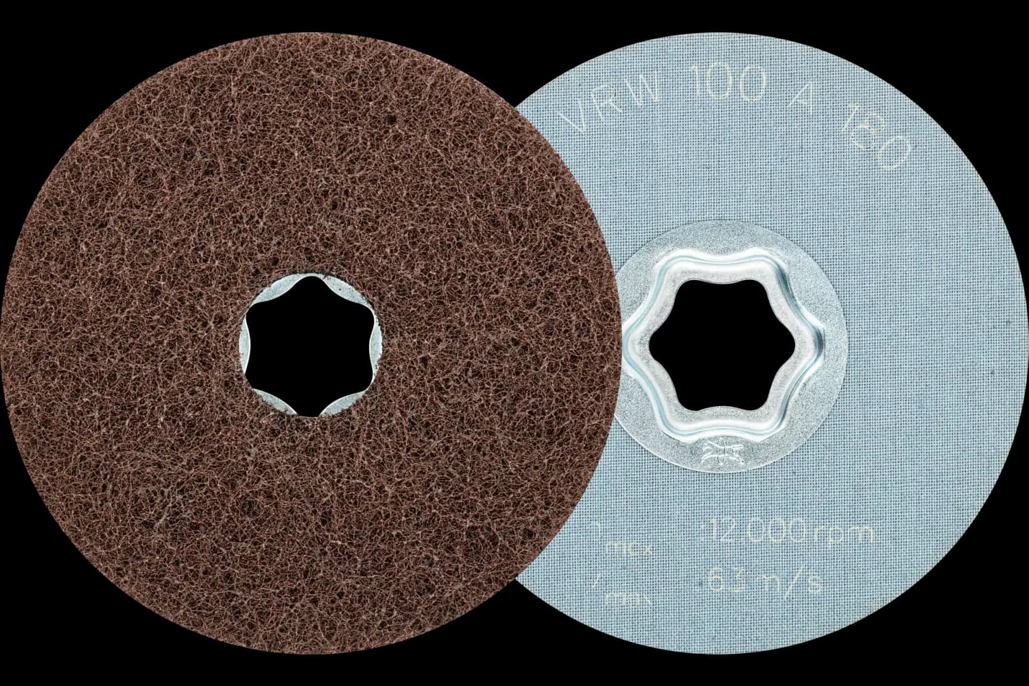 Açılı taşlama makinesiyle temizleme ve saten finisaj için COMBICLICK yumuşak elyaf disk CC çap 100 mm A180 1