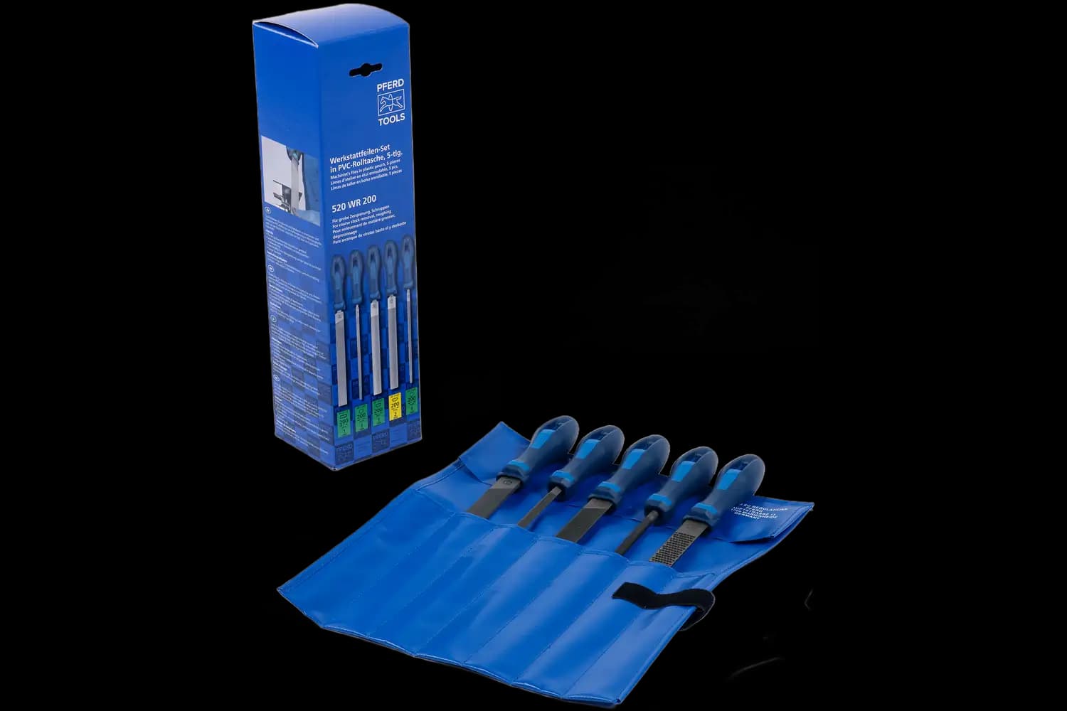 Tesviyeci eğesi/raspa seti 5 parça, plastik kesede 200mm, kaba talaş kaldırma, pürüzlendirme için 3