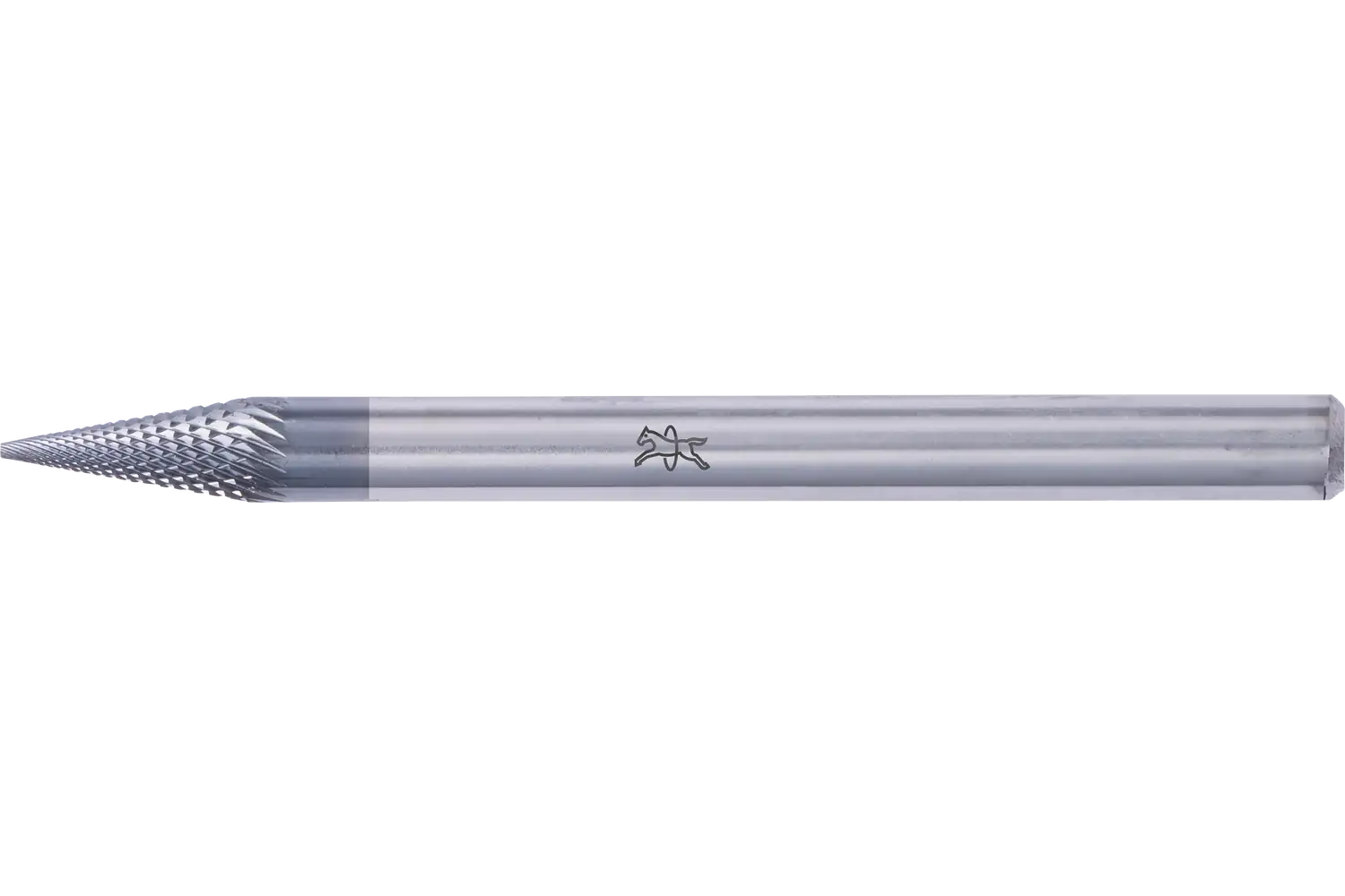 Yüksek performanslı karbür çapak alma frezesi MICRO sivri uçlu konik tip SKM çap 03x07 mm sap çapı 3 mm HICOAT kaplamalı, finisaj için 1