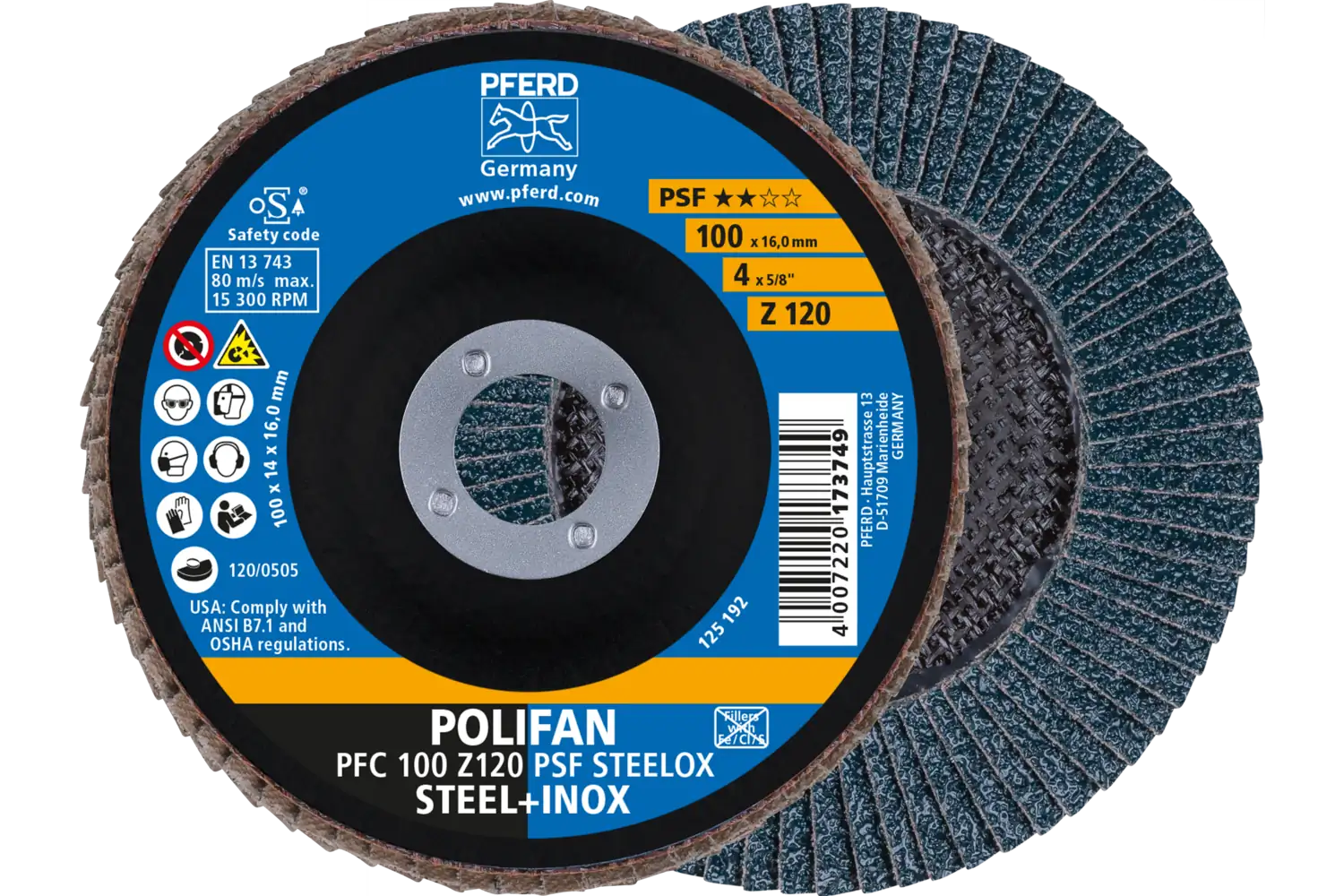POLIFAN flap taşlama diskler zirkonyum Z PSF STEELOX ★★☆☆