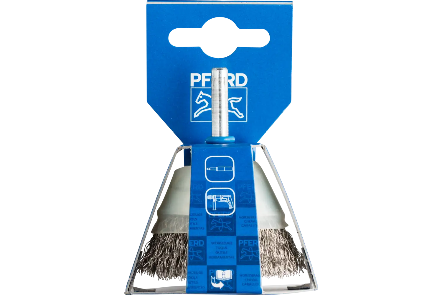 Çanak fırça saçaklı TBU çap 50 mm sap çapı 6 mm paslanmaz çelik tel çapı 0,30 2