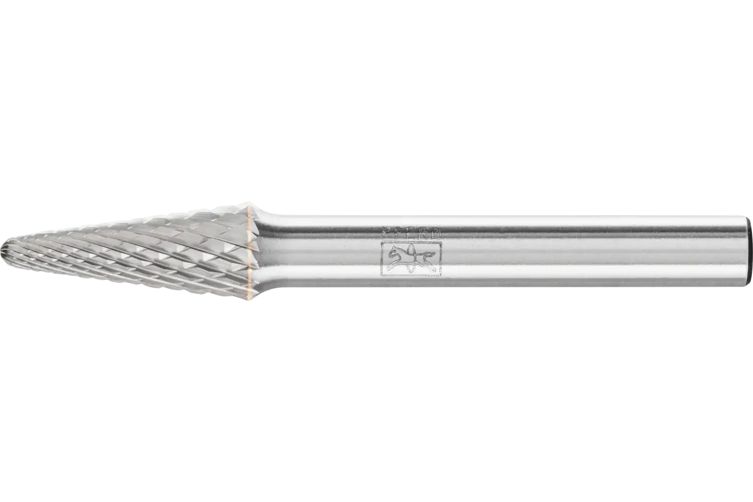 Karbür çapak alma frezesi, konik tip, radyüs uçlu, KEL çap 08x20 mm sap çapı 6 mm Z4 üniversal orta ince 1