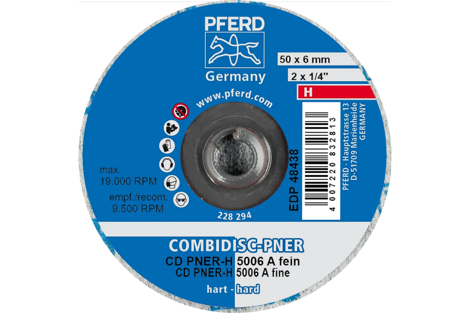Finisaj için COMBIDISC preslenmiş elyaf zımpara CC PNER çap 50mm sert A hassas 3