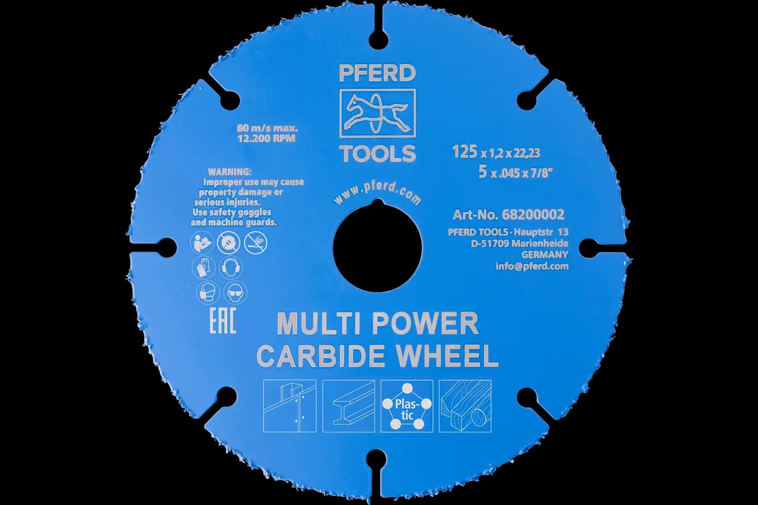 Çoklu Power karbür kesme taşı DS 125x1.2x22.23 mm, her tür malzemeyi kesmek için 1