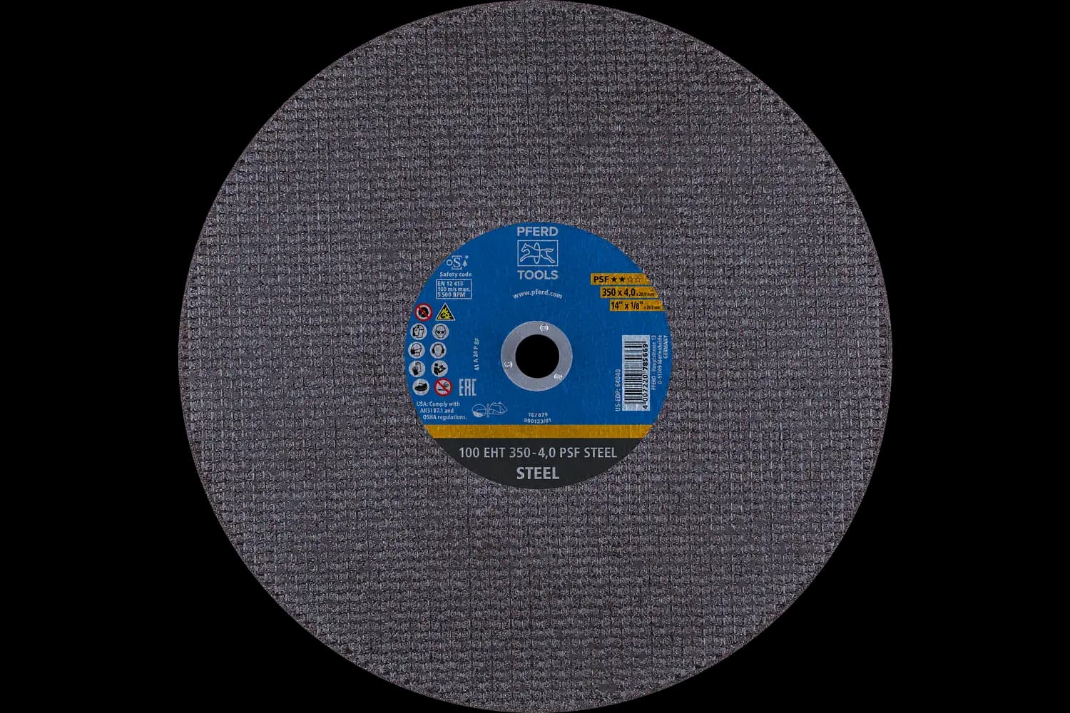 Kesme taşı taşlama motoru EHT 350x4.0x20 mm PSF STEEL çelik için (100 m/s) 1