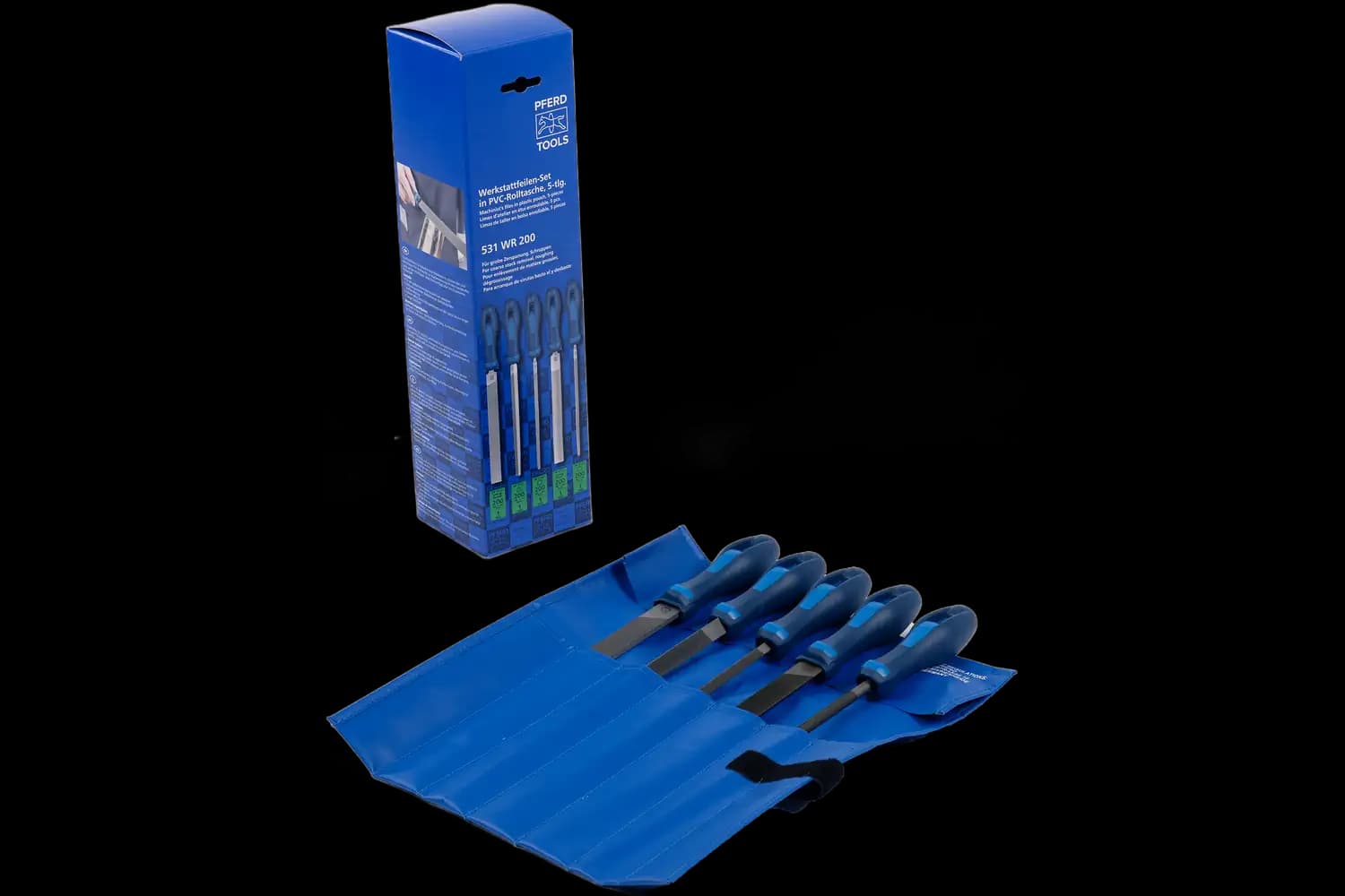 Tesviyeci eğesi seti WR 5 parça, plastik kesede 200mm, kesim 1 kaba talaş kaldırma için 3
