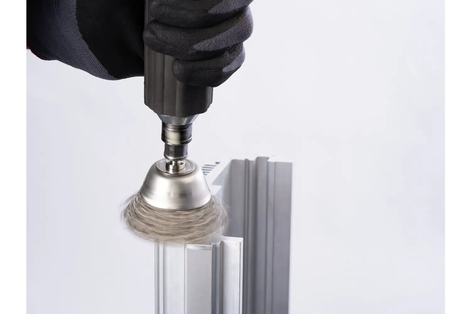 INOX-TOTAL çanak fırça saçaklı RBUIT çap 50 mm sap çapı 6 mm paslanmaz çelik tel çap 0.30 mm 3