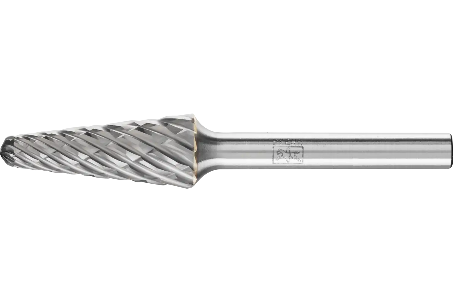 Yüksek performanslı karbür çapak alma frezesi CAST, konik tip, radyüs uçlu, KEL çap 12x30 mm sap çapı 6 mm, döküm demir için 1