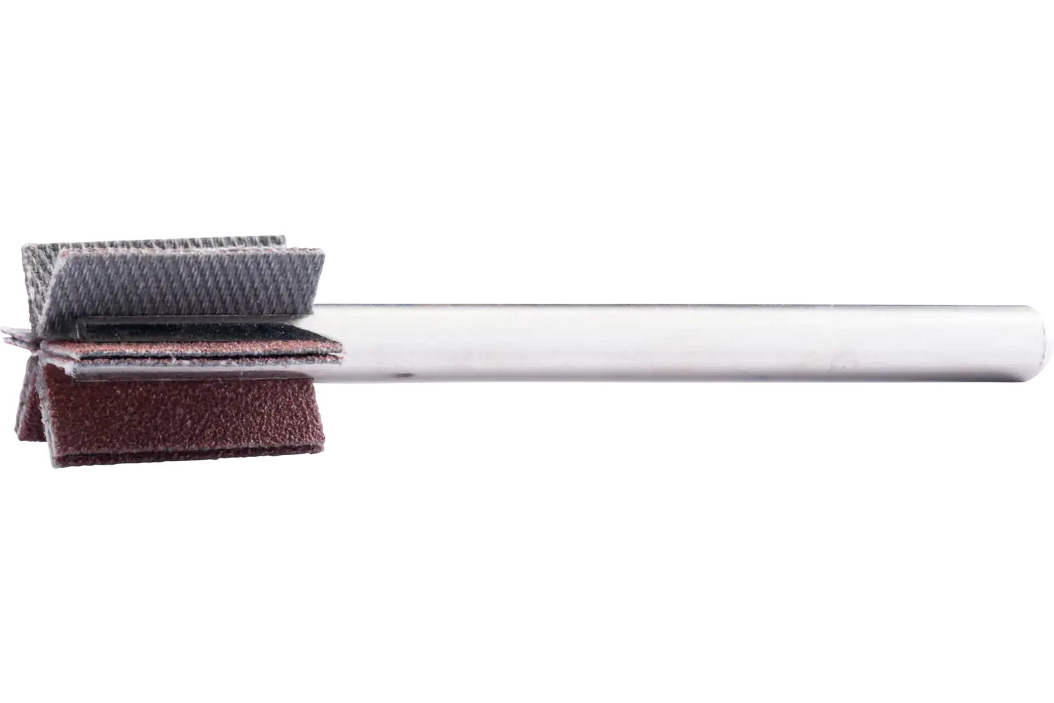 Alüminyum oksit saplı mob zımpara F çap 15x20 mm sap çapı 6 mm uzunluk 60 mm flap 6x2 flap A120, hassas taşlama ve finisaj için 1