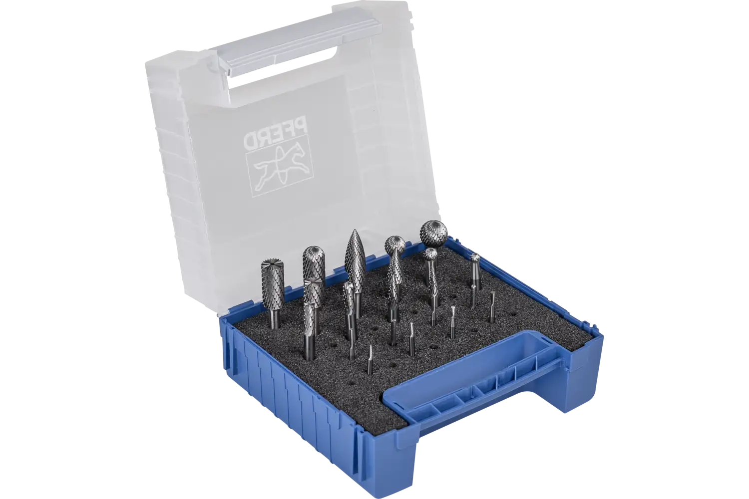 Karbür çapak alma frezesi seti1500 kesim 3 PLUS/Z5 22-parça çap 16/12/10/8/6/3/2 mm sap çapı 6 mm üniversal orta ince 1