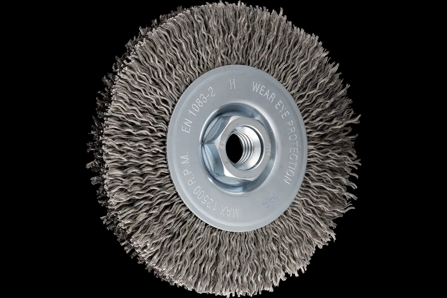Dairesel fırça saçaklı RBU çap 115x15 mm M14 paslanmaz çelik kord teli çap 0.25 mm açılı taşlama motorları 1