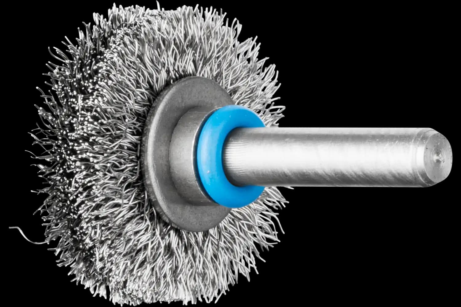 INOX-TOTAL dairesel fırça saçaklı KBUIT çap 30x6 mm sap çap 6 mm paslanmaz çelik tel çap 0,20 1