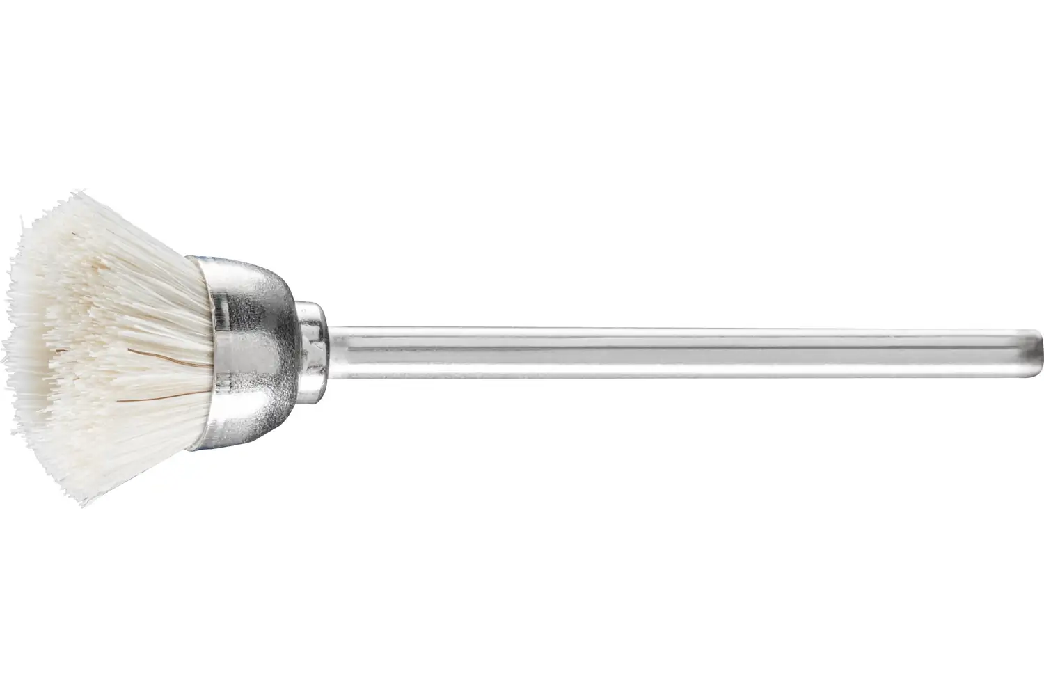 Minyatür çanak fırça TBU çap 15 mm sap çap 2,34 mm beyaz keçi kılı 1