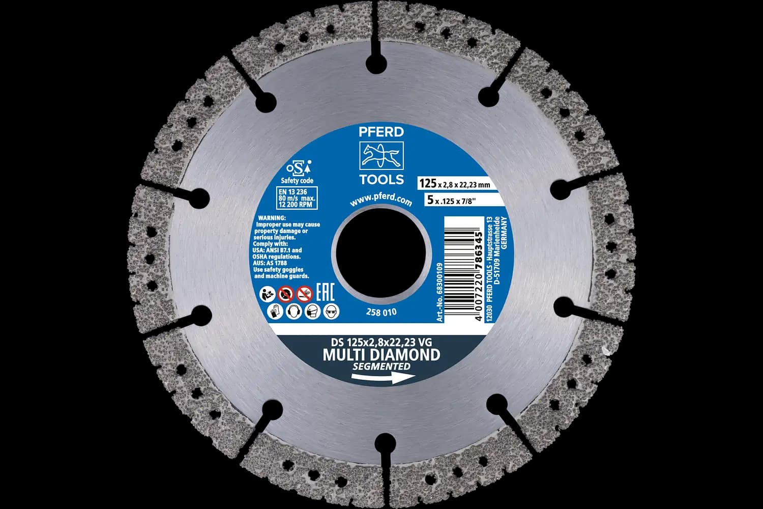 Elmas kesme diski DS 115x2.8x22.23 mm her türlü malzemede hızlı kesim için vakum lehimli 1