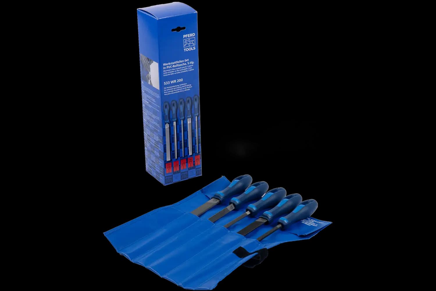 Tesviyeci eğesi seti WR 5 parça, plastik kesede 200mm kesim 3 hassas işleme ve finisaj için 3