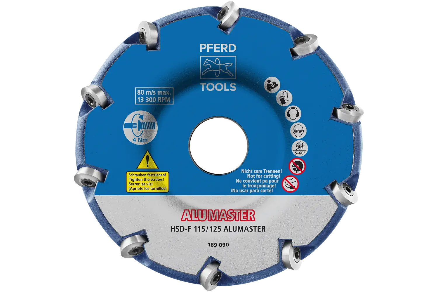 Yüksek performanslı frezeleme diski ALUMASTER F çap 115 mm açılı taşlama makineleri için alüminyum üzerinde çalışma 1