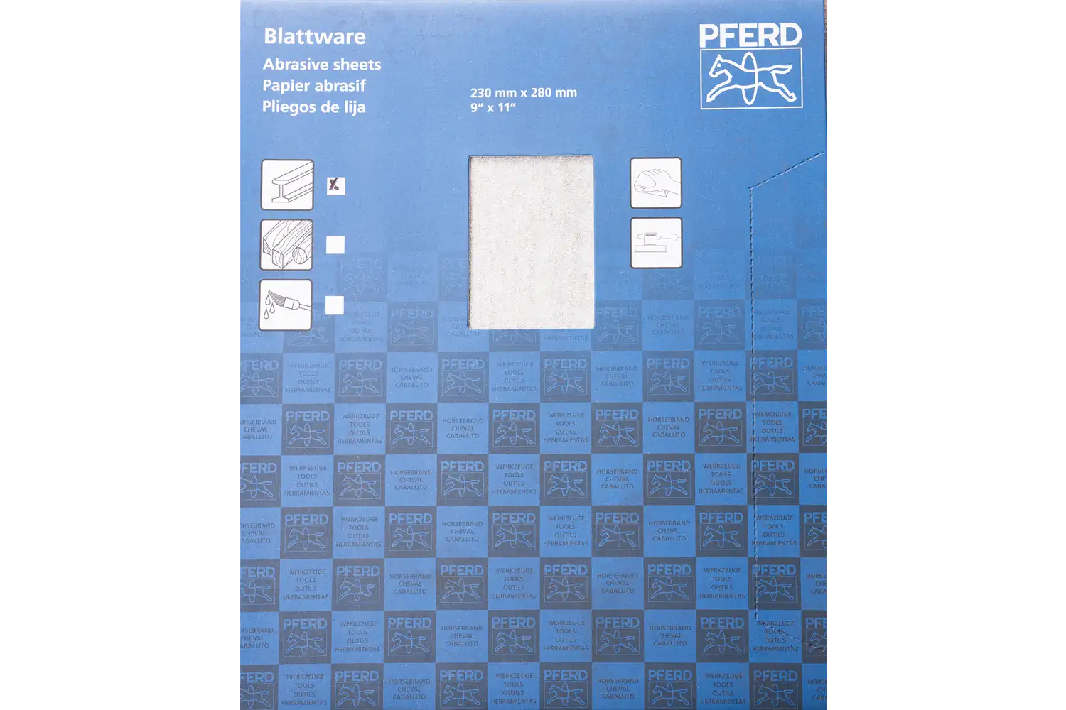 Üniversal kağıt altlıklı tabaka zımpara alüminyum oksit 230x280 mm BP ECO AC A100 yapışmaz kaplamalı 3